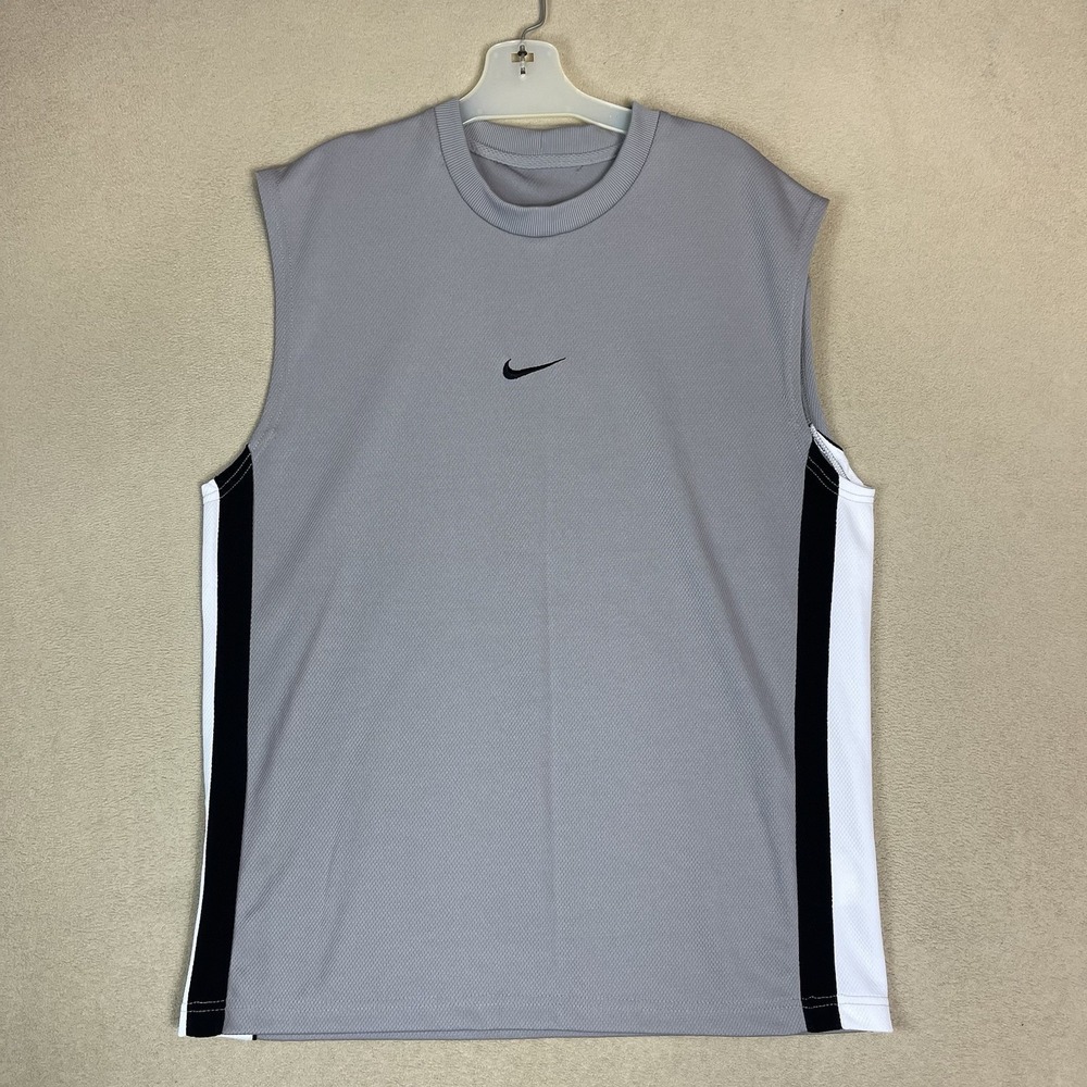 Nike Tank Top Mens M Gray Vintage Sleeveless‎ Loose Fit Center Swoosh Logo